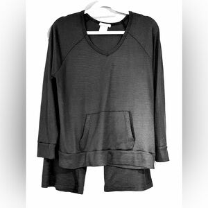 NEW Wake & Wear 2-Piece Black Lightweight Thermal Lounge Pant Set Small - Medium